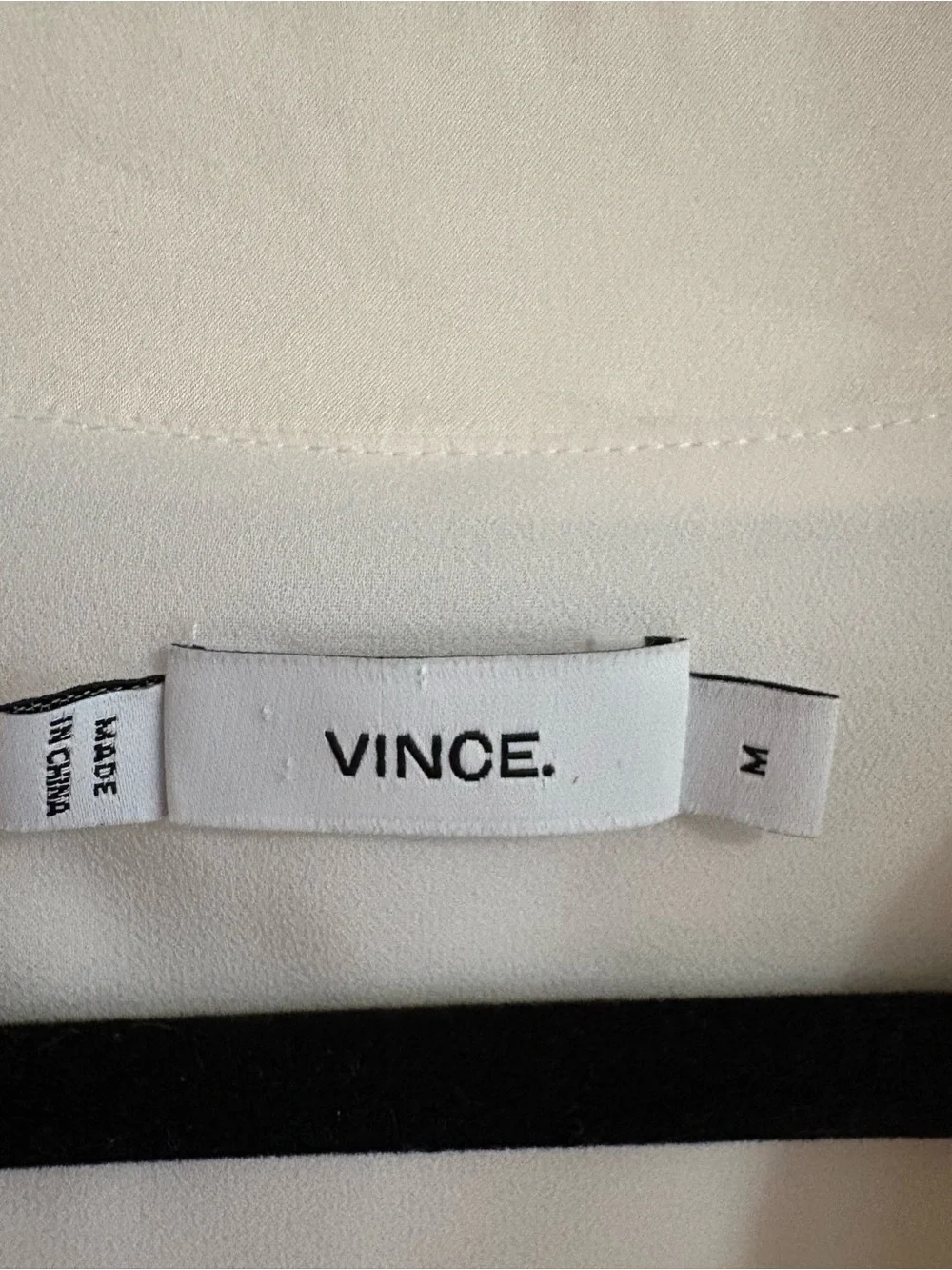 Vince v neck sleeveless blouse top cream minimalist neutral lightweight M - Picture 3 of 5